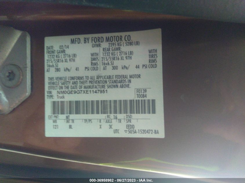 2014 FORD TRANSIT CONNECT WAGON TITANIUM - NM0GE9G7XE1147951