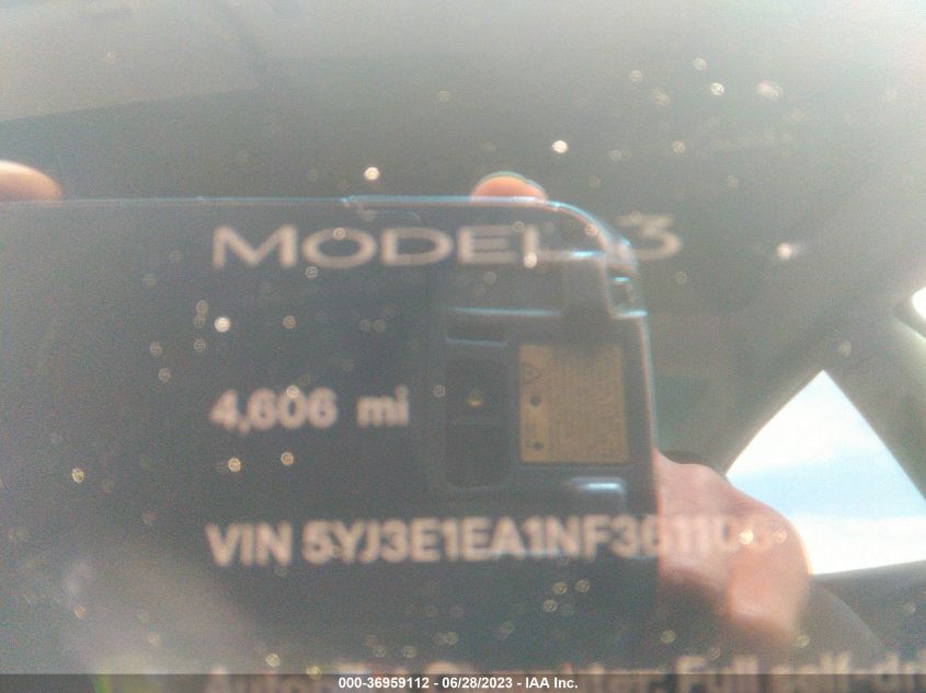 2022 TESLA MODEL 3 - 5YJ3E1EA1NF361106