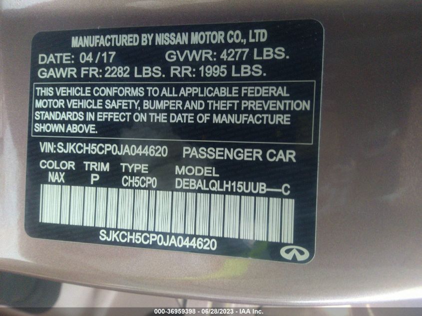 2018 INFINITI QX30 LUXURY SJKCH5CP0JA044620