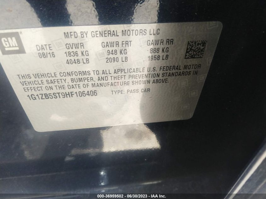 2017 CHEVROLET MALIBU LS - 1G1ZB5ST9HF106406