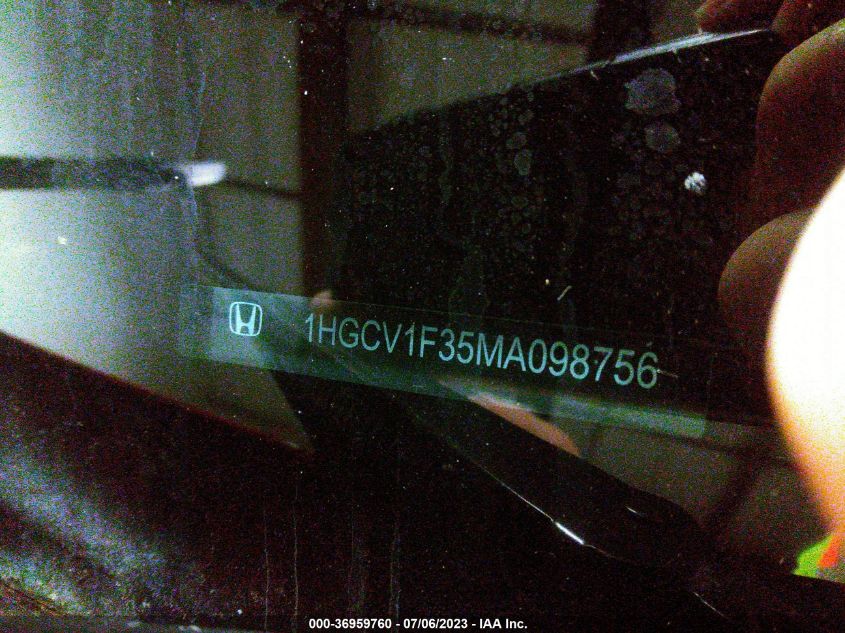 2021 HONDA ACCORD SEDAN SPORT - 1HGCV1F35MA098756