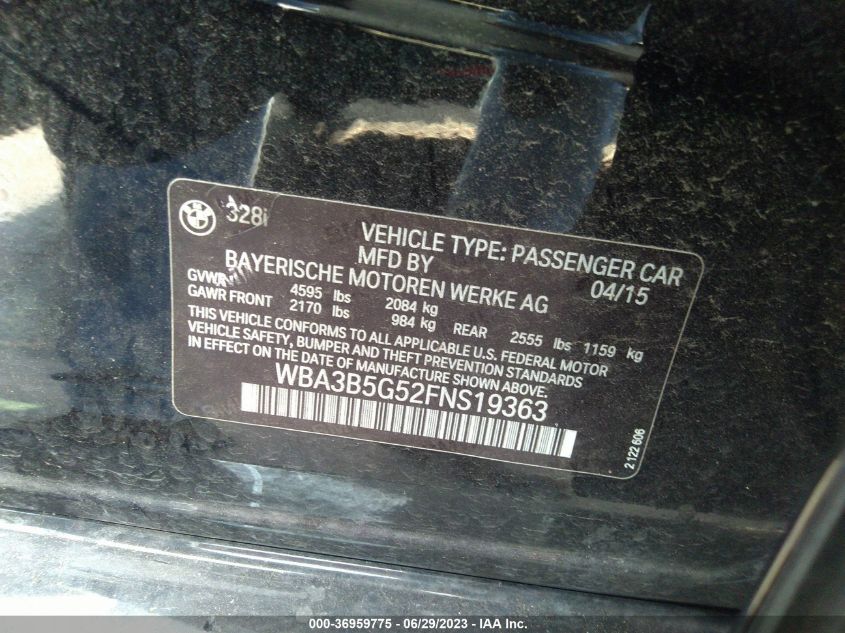 2015 BMW 3 SERIES 328I XDRIVE - WBA3B5G52FNS19363