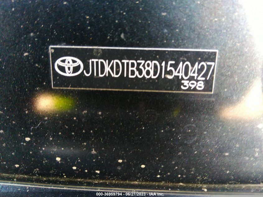 2013 TOYOTA PRIUS C ONE/TWO/THREE/FOUR - JTDKDTB38D1540427
