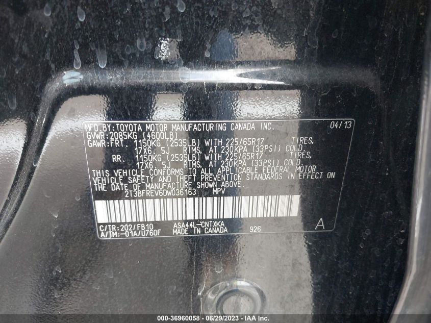 2013 TOYOTA RAV4 LE - 2T3BFREV6DW036163
