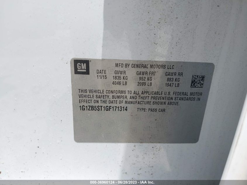2016 CHEVROLET MALIBU LS - 1G1ZB5ST1GF171314