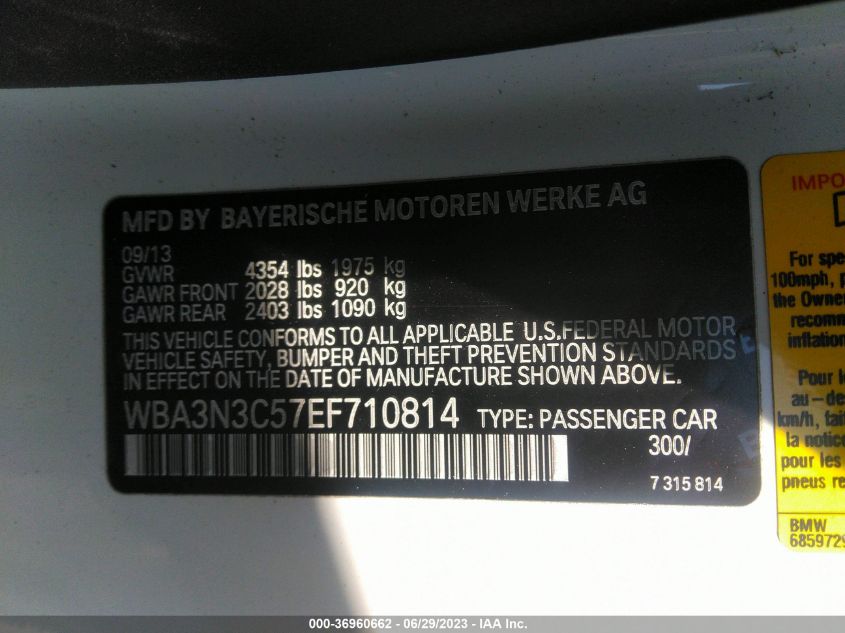 2014 BMW 4 SERIES 428I - WBA3N3C57EF710814