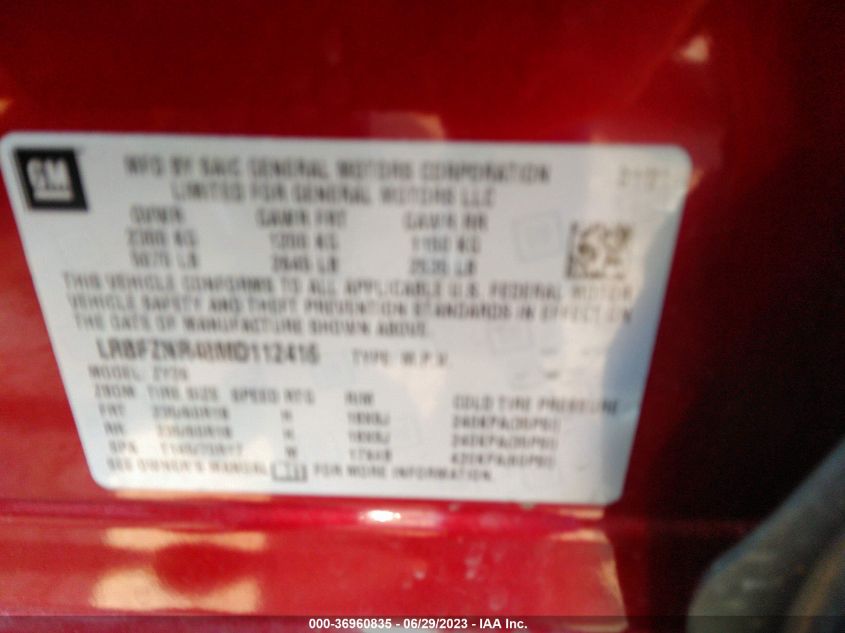 2021 BUICK ENVISION ESSENCE - LRBFZNR48MD112416