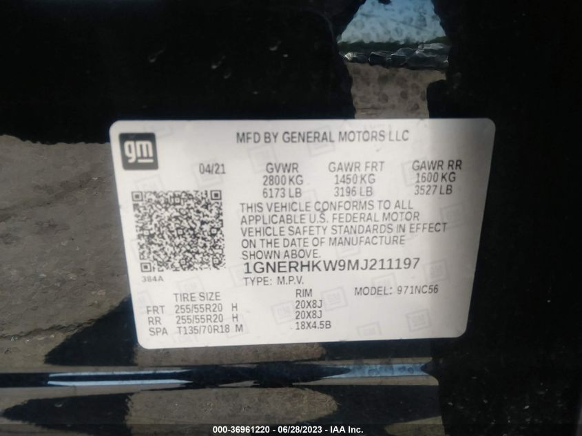 2021 CHEVROLET TRAVERSE LT LEATHER - 1GNERHKW9MJ211197