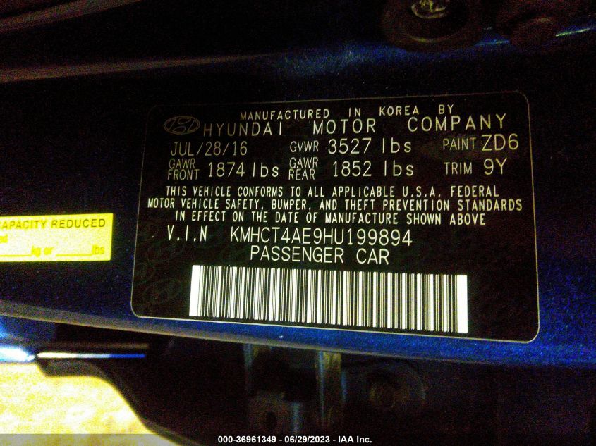 2017 HYUNDAI ACCENT SE - KMHCT4AE9HU199894