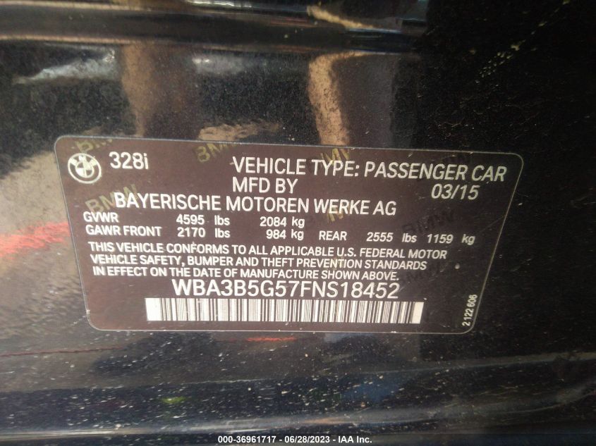 2015 BMW 3 SERIES 328I XDRIVE - WBA3B5G57FNS18452