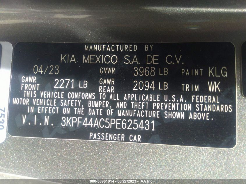 2023 KIA FORTE GT - 3KPF44AC5PE625431