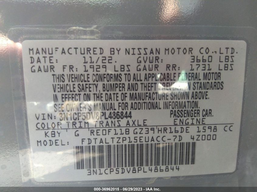 2023 NISSAN KICKS SR - 3N1CP5DV8PL486844