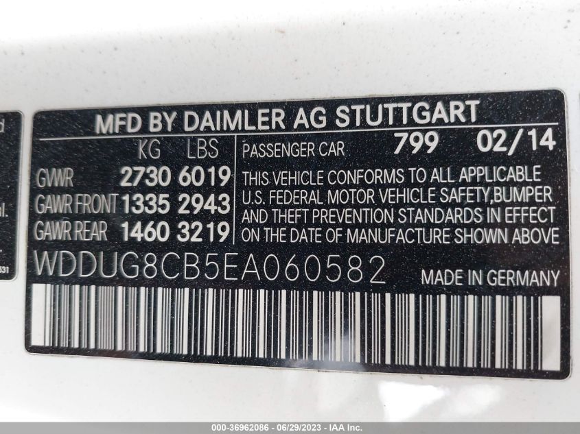 2014 MERCEDES-BENZ S-CLASS S 550 - WDDUG8CB5EA060582