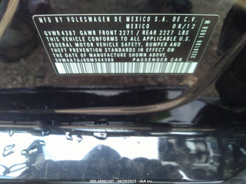 2013 VOLKSWAGEN GLI AUTOBAHN W/NAV 3VW4A7AJ8DM364388