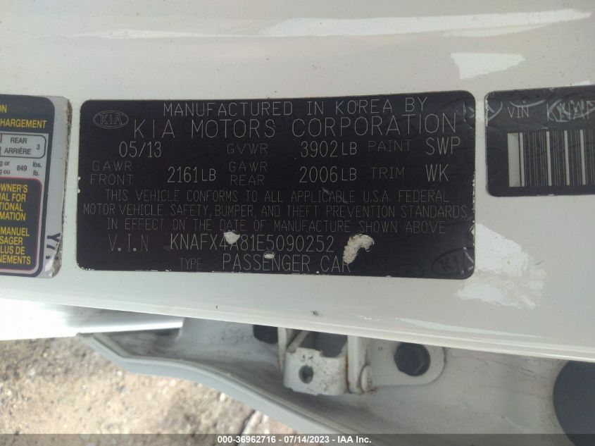 2014 KIA FORTE EX - KNAFX4A81E5090252
