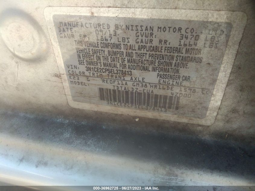 2014 NISSAN VERSA NOTE SV - 3N1CE2CP5EL378413