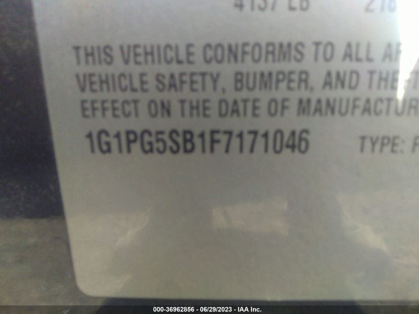 2015 CHEVROLET CRUZE LTZ - 1G1PG5SB1F7171046