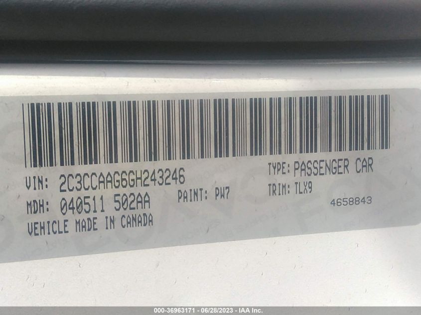 2016 CHRYSLER 300 LIMITED - 2C3CCAAG6GH243246