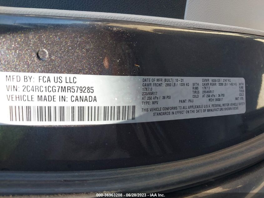 2021 CHRYSLER VOYAGER LX - 2C4RC1CG7MR579285