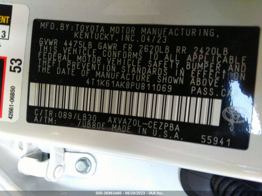 2023 TOYOTA CAMRY XSE - 4T1K61AK8PU811069