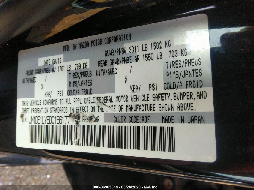 2013 MAZDA MAZDA2 TOURING - JM1DE1LY5D0156177