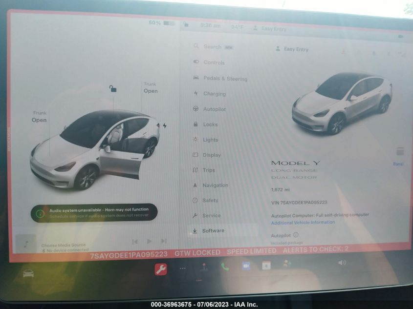 2023 TESLA MODEL Y LONG RANGE - 7SAYGDEE1PA095223