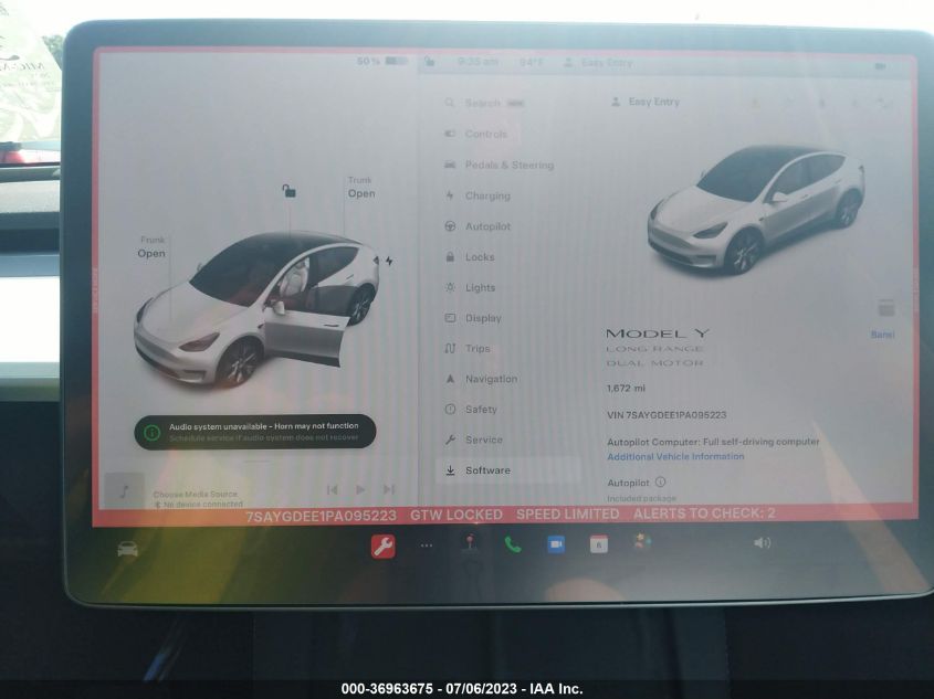 2023 TESLA MODEL Y LONG RANGE - 7SAYGDEE1PA095223