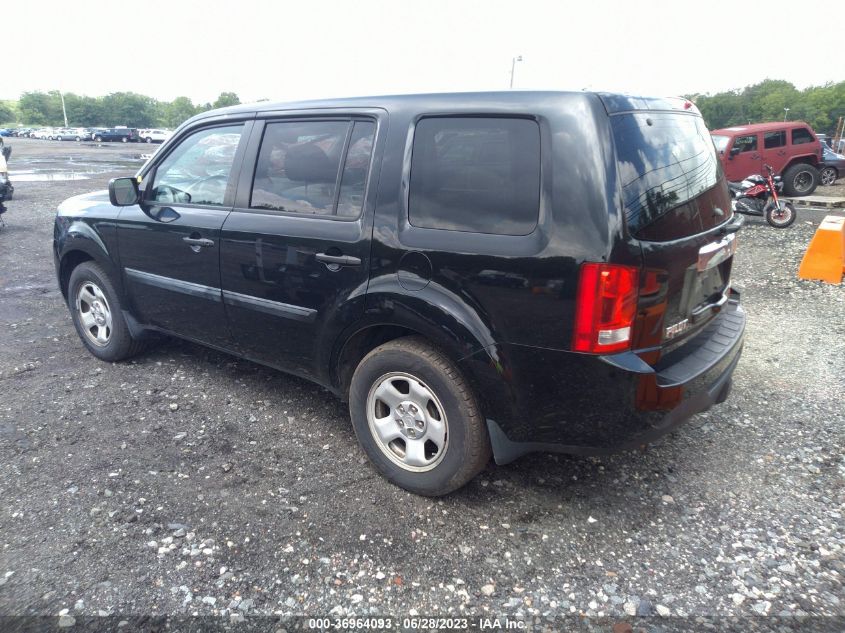 2013 HONDA PILOT LX - 5FNYF4H23DB077970