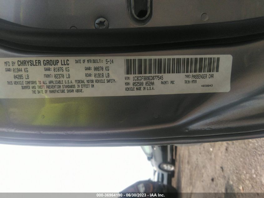 2014 DODGE DART SXT - 1C3CDFBB9ED877545