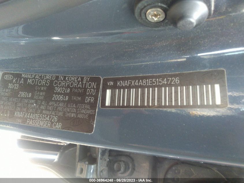 2014 KIA FORTE EX - KNAFX4A81E5154726