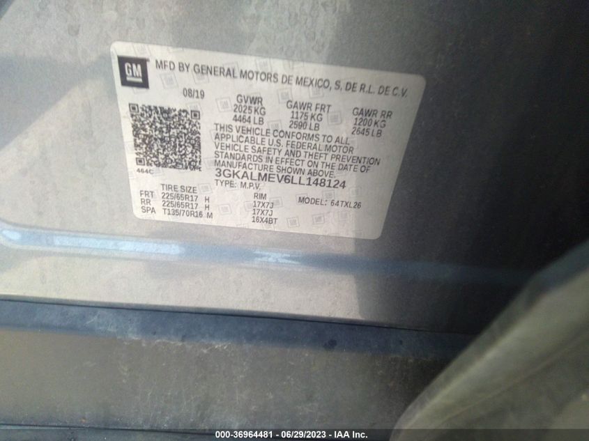 2020 GMC TERRAIN SLE - 3GKALMEV6LL148124