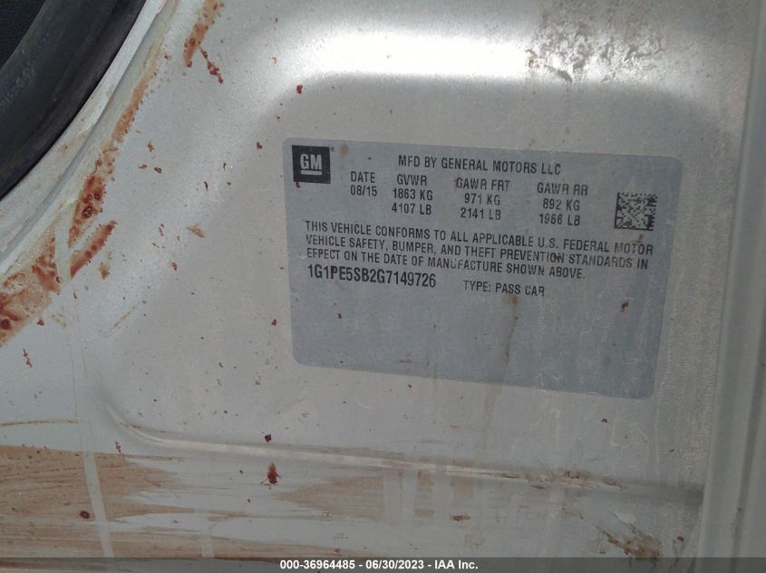 2016 CHEVROLET CRUZE LIMITED LT - 1G1PE5SBTG7149726