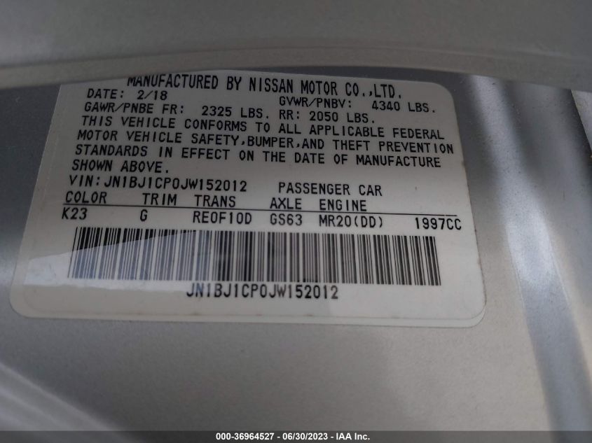 2018 NISSAN ROGUE SPORT S - JN1BJ1CP0JW152012