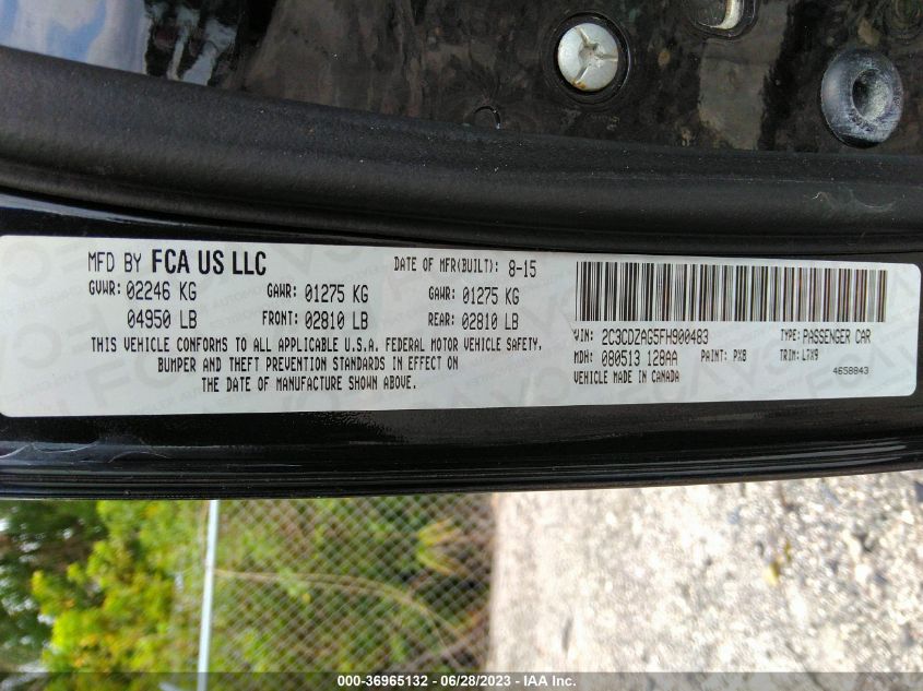2015 DODGE CHALLENGER SXT - 2C3CDZAG5FH900483