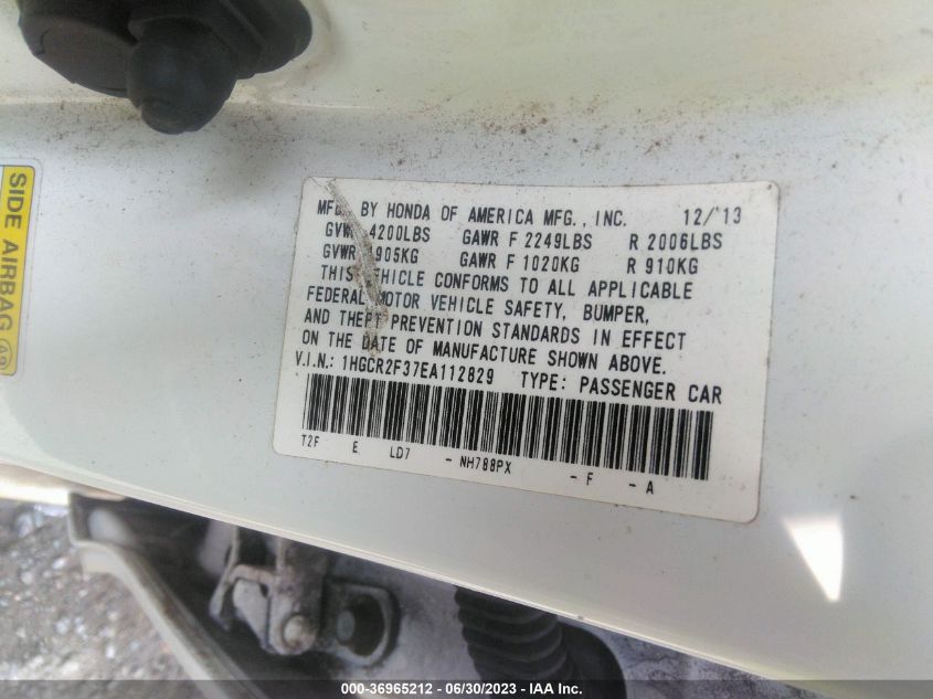 2014 HONDA ACCORD LX - 1HGCR2F37EA112829