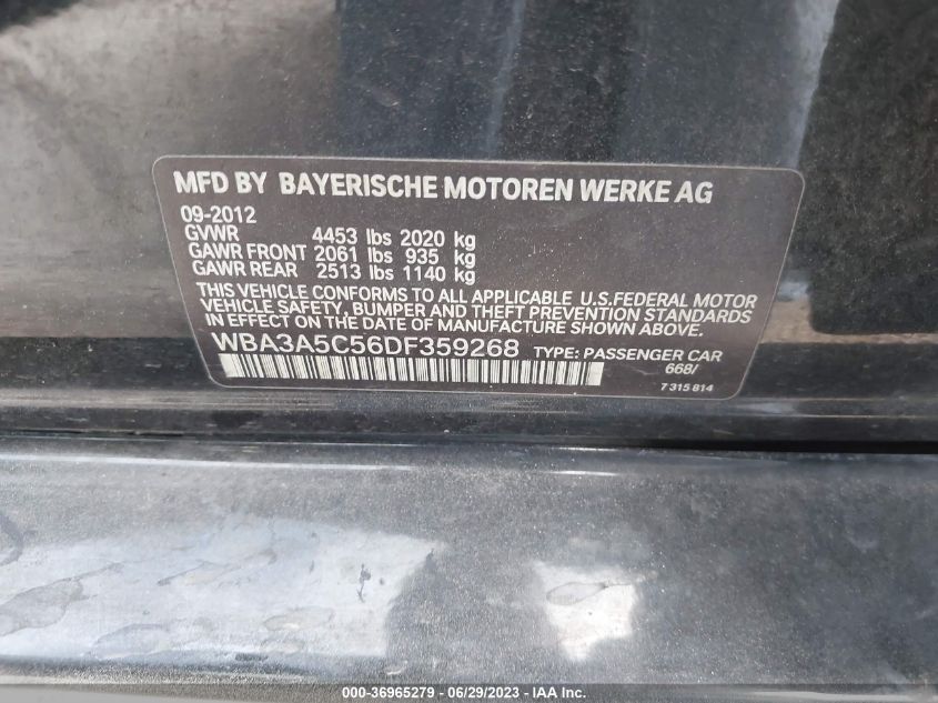 2013 BMW 3 SERIES 328I - WBA3A5C56DF359268