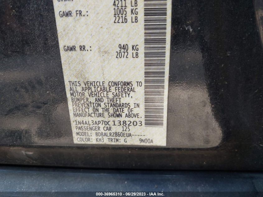 2013 NISSAN ALTIMA 2.5 S - 1N4AL3AP7DC138203