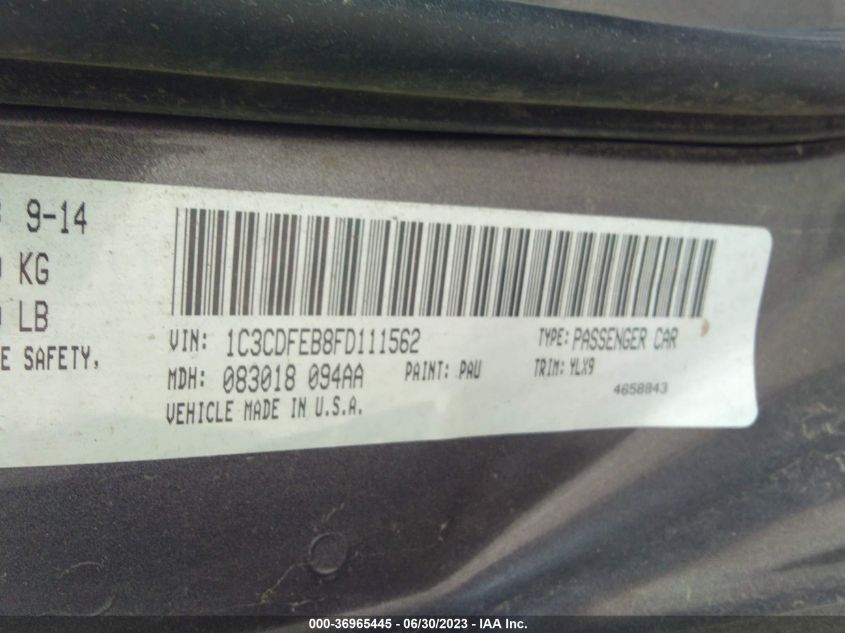 2015 DODGE DART GT - 1C3CDFEB8FD111562