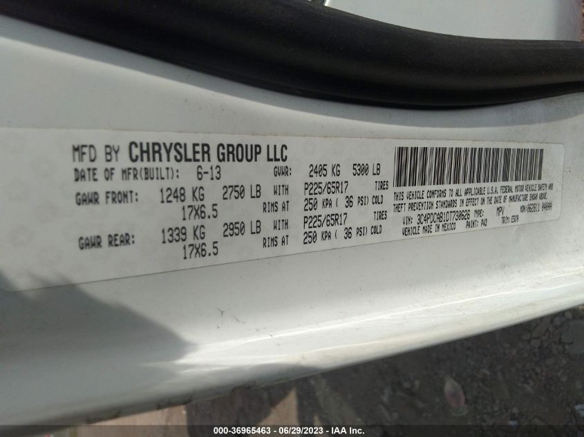 2013 DODGE JOURNEY AMERICAN VALUE PKG - 3C4PDCAB1DT730626