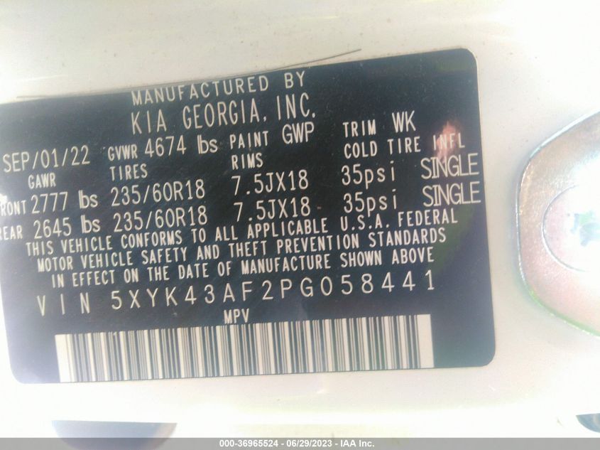 2023 KIA SPORTAGE SX - 5XYK43AF2PG058441
