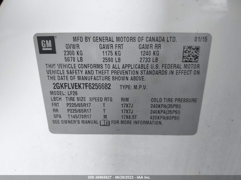2015 GMC TERRAIN SLE - 2GKFLVEK7F6256682