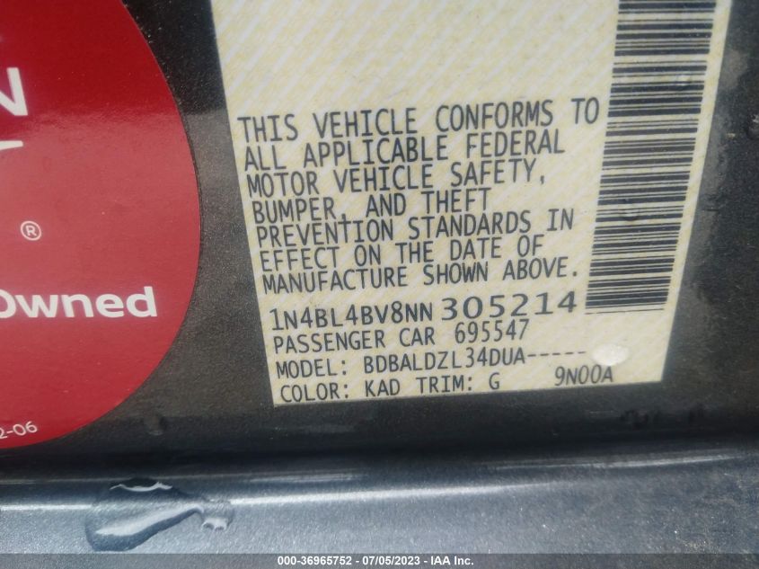2022 NISSAN ALTIMA 2.5 S - 1N4BL4BV8NN305214