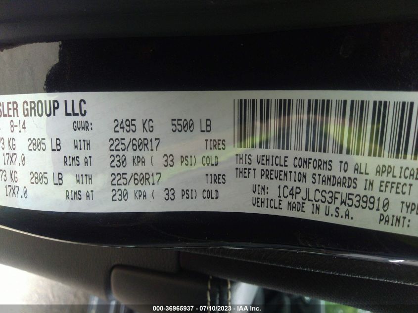 2015 JEEP CHEROKEE LATITUDE - 1C4PJLCS3FW539910