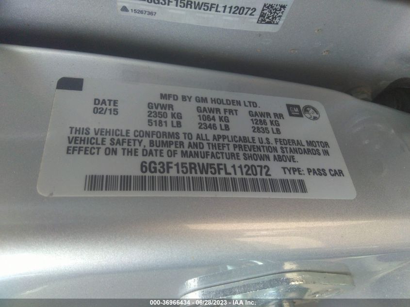 2015 CHEVROLET SS 6G3F15RW5FL112072