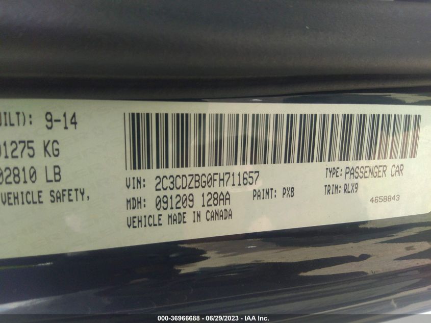 2015 DODGE CHALLENGER SXT PLUS - 2C3CDZBG0FH711657