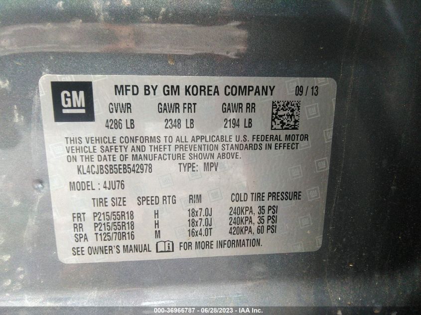 2014 BUICK ENCORE CONVENIENCE - KL4CJBSB5EB542978