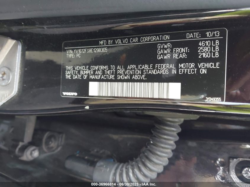 2014 VOLVO S60 T5 - YV1612FS8E1298305