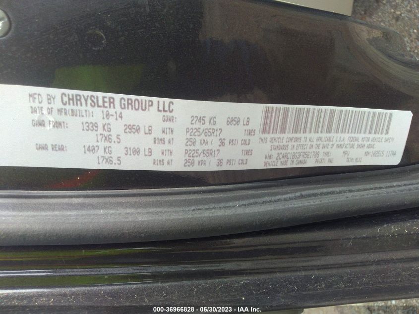 2015 CHRYSLER TOWN & COUNTRY TOURING - 2C4RC1BG3FR561709