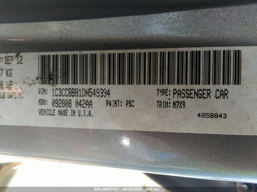 2013 CHRYSLER 200 TOURING - 1C3CCBBB1DN549394