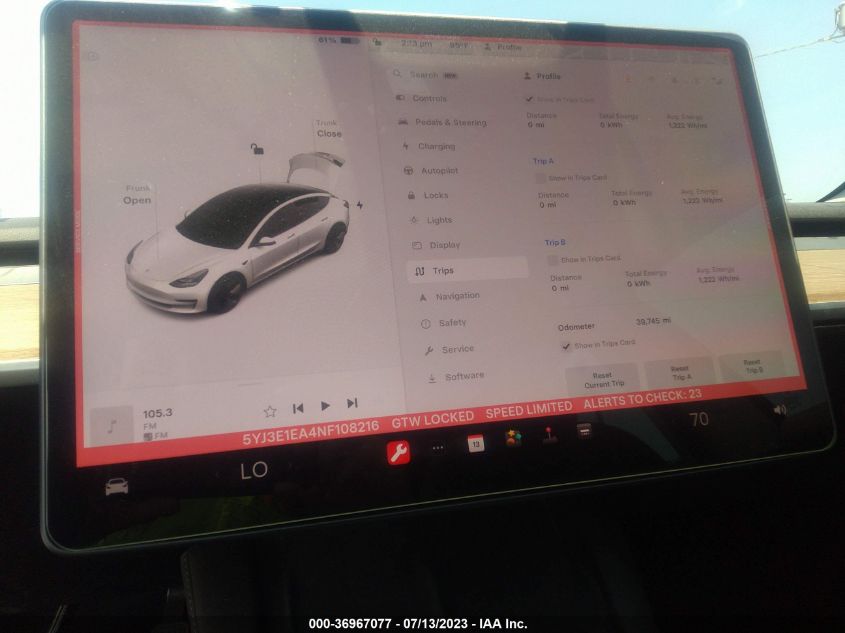 2022 TESLA MODEL 3 - 5YJ3E1EA4NF108216